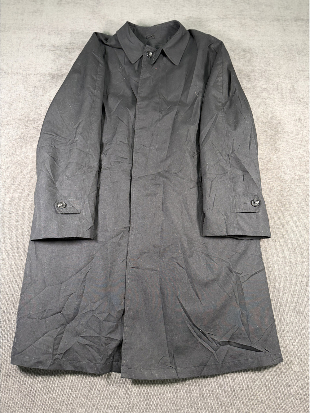 Tailored McGregor Black Long Coat Size 38 Made in USA